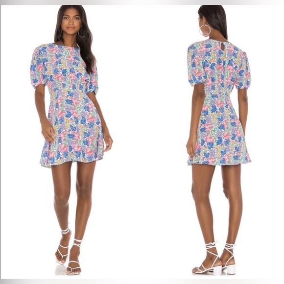 NWT - Faithfull The Brand Estelle Mini Dress in Jemima Floral - Size L (US 8) - Picture 5 of 6